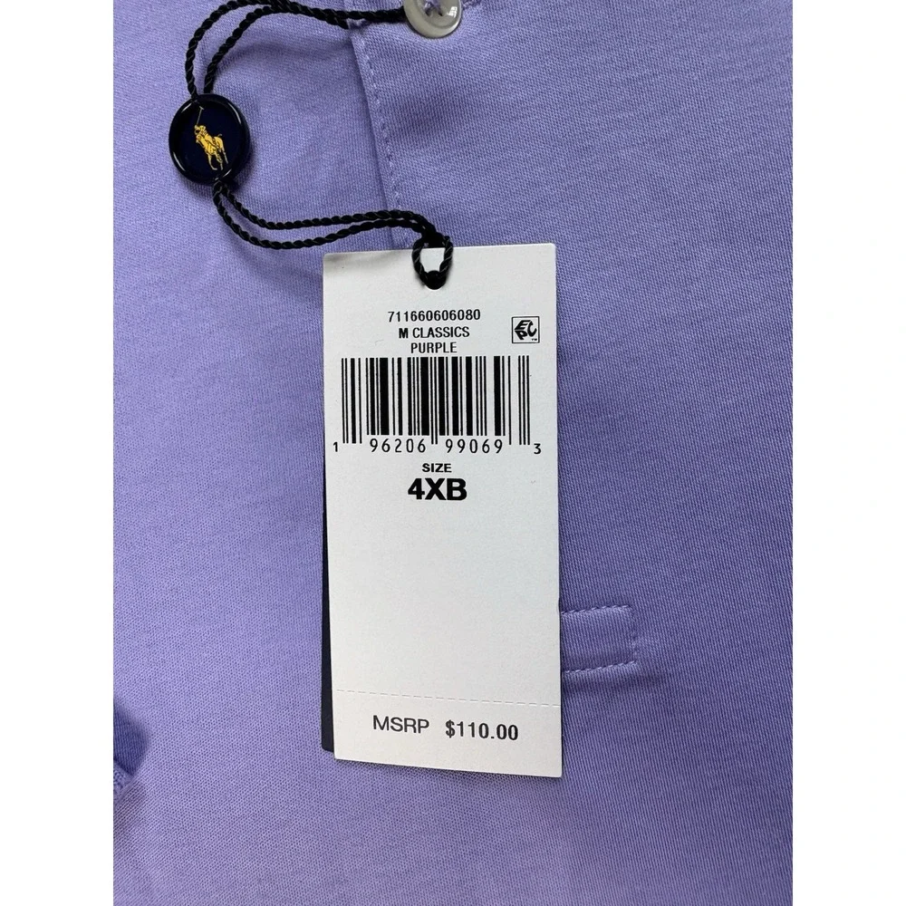NEW Polo Ralph Lauren Mens Classic Fit Polo Shirt‎ Soft Touch Purple Heather 4XB